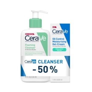 CeraVe Pjenušavi gel za čišćenje za normalnu do masnu kožu + Hidratantna gel krema za masnu kožu Promo pakiranje