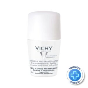 Vichy Deodorant Roll-on dezodorans za regulaciju znojenja do 48h (bijeli)