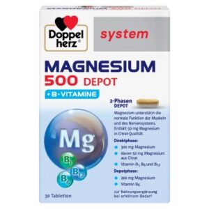 Doppelherz System Magnezij 500 Depo + B vitamini tablete