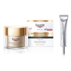 Eucerin Anti Age Hyaluron-Filler + Elasticity noćna njega + krema oko očiju Promo pakiranje